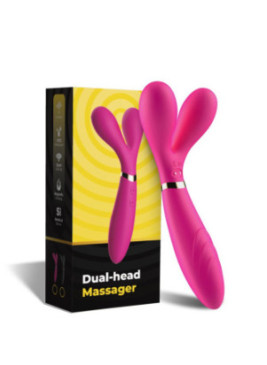 Vibromasseur Wand  rose en forme de Y avec 3 moteurs - USK-W04PNK